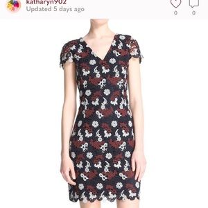 Tory Burch Black and Brown Guipure Lace Dress 6